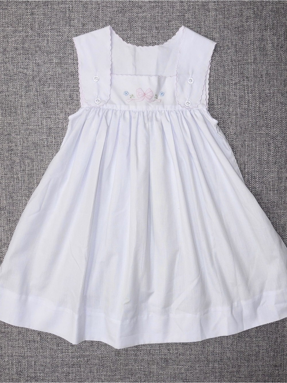 Auraluz 18m shadow embroidery white sun dress EUC